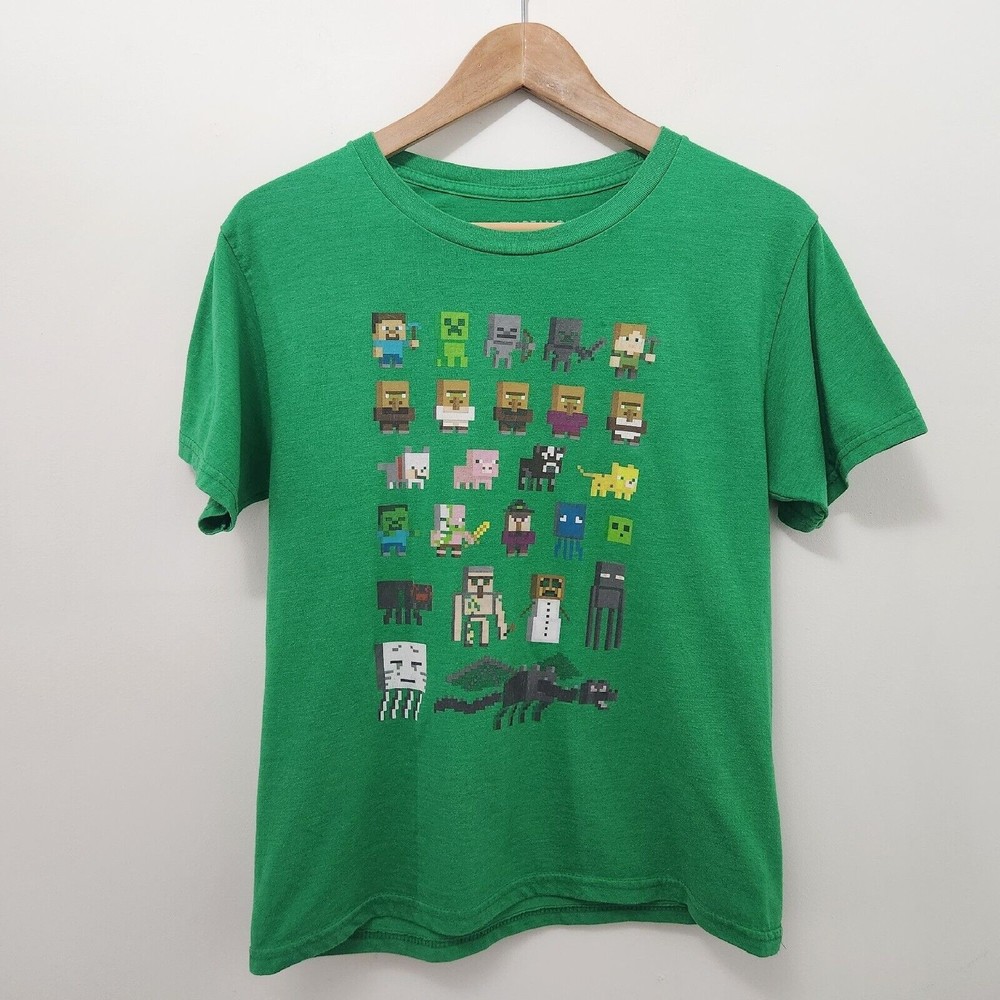 MOJANG MINECRAFT Kids Boys Green Graphic T Shirt Size 2X(18)